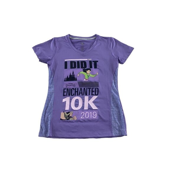 Run Disney Women's Enchanted 10K Marathon Purple Graphic Short 2019 - Small - Picture 1 of 11